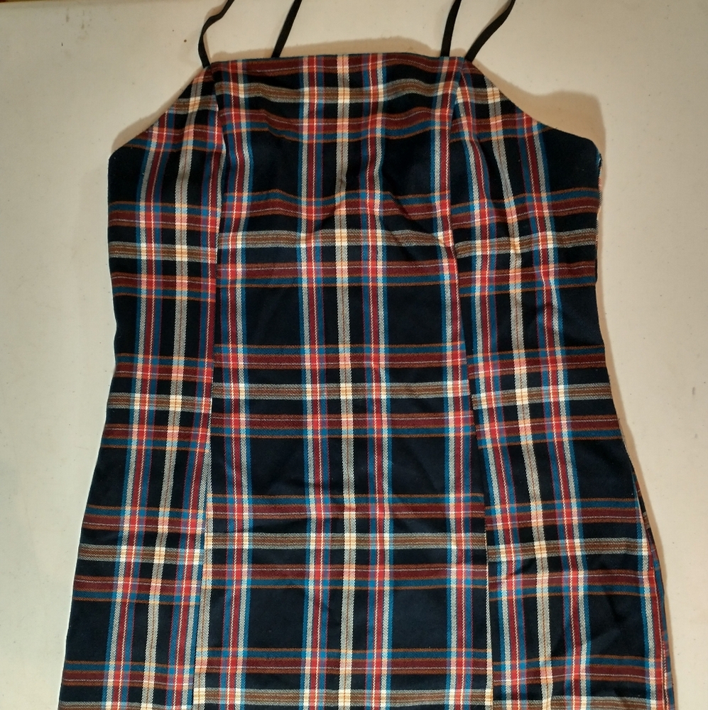 Urban Outfitters Plaid Mini Dress - Black and Red